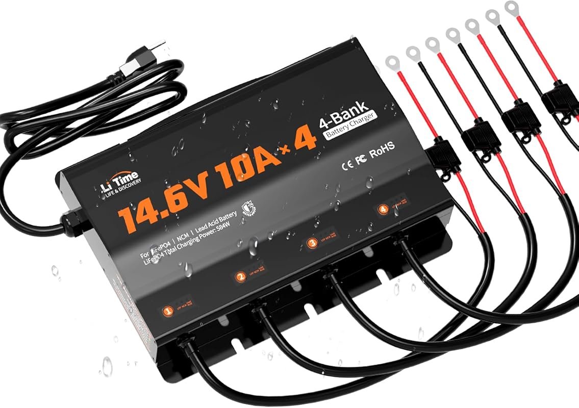 LiTime 4 Bank Battery Charger
