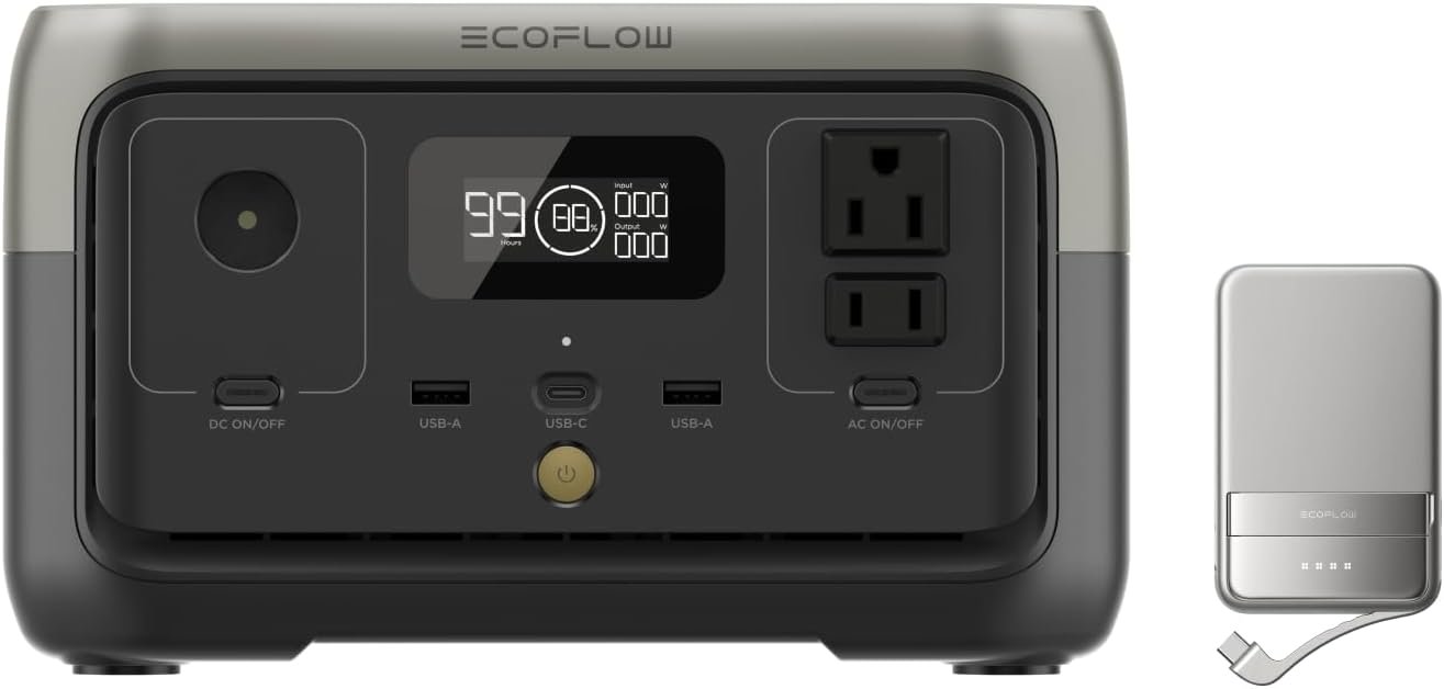 EF ECOFLOW RIVER 2 Portable Power Station and External Power Bank for 