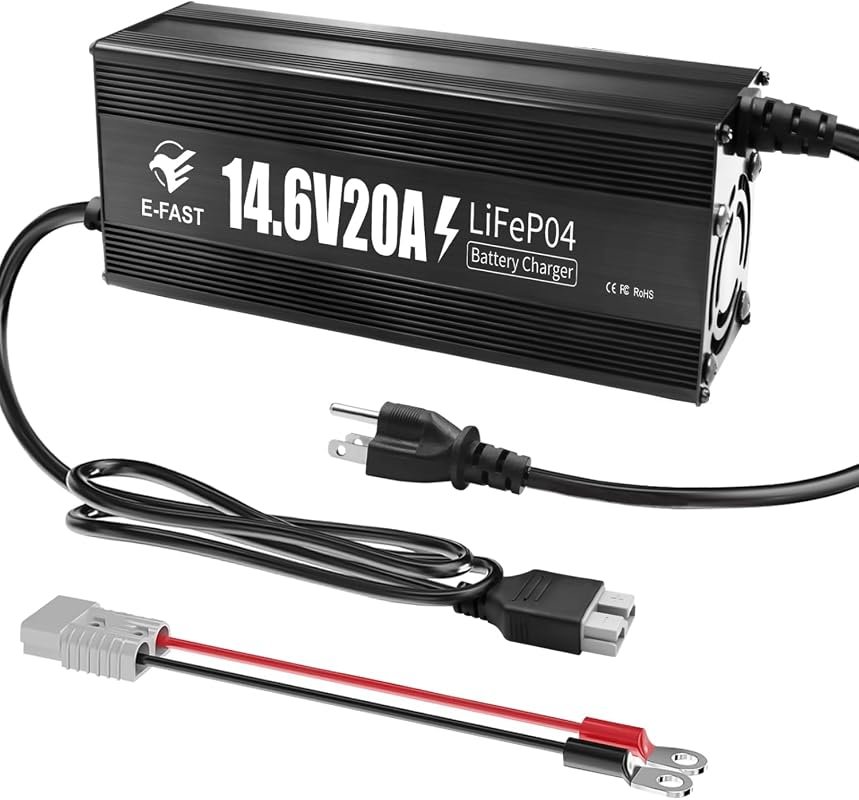 12V 20A LiFePO4 Lithium Battery Charger with Aluminum Housing and Ande