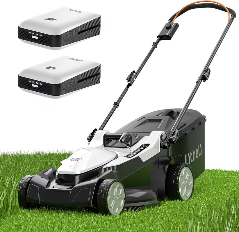 Litheli 40V Cordless Electric Lawn Mower, 16-Inch Brushless Push Mower