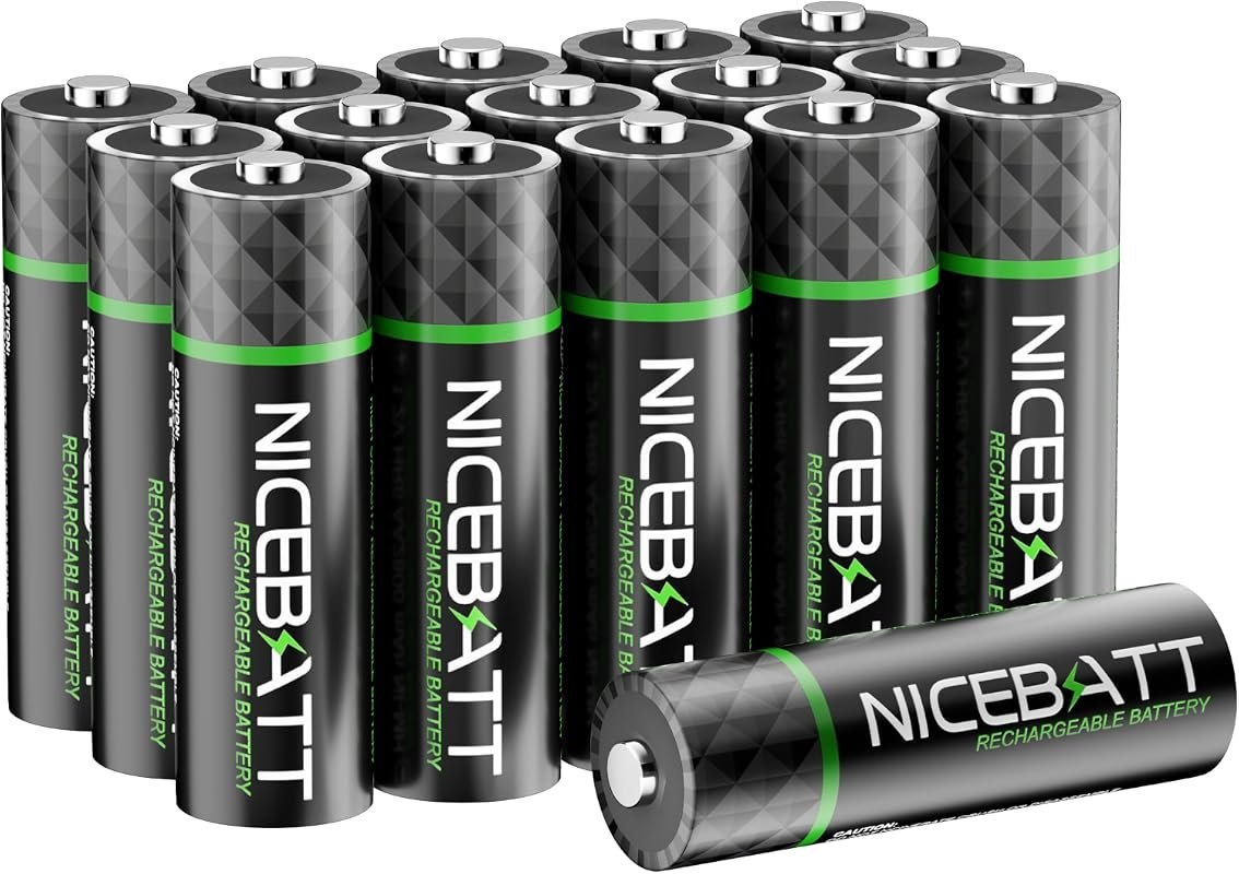 NICEBATT Premium Rechargeable AA Batteries