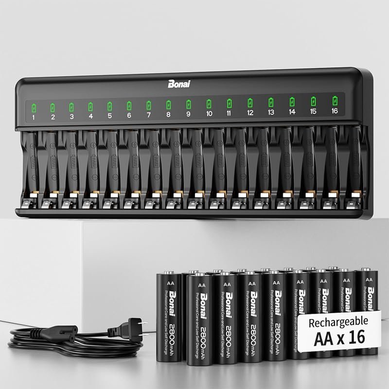 Bonai 16-Pack AA Battery Charger