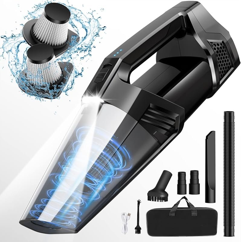Blestan 3-in-1 Cordless Handheld Vacuum with LED Light, High Power Suc