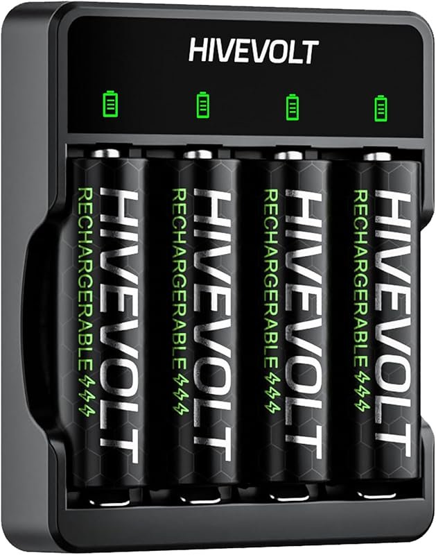 Rechargeable AA Batteries with Included Charger, High Capacity 2800mAh