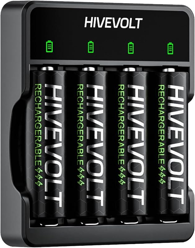 Rechargeable AA Batteries with Charger