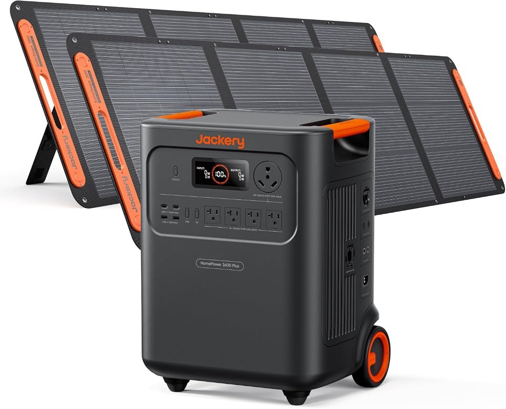 Jackery HomePower 3600 Plus Portable Power Station with 400W Solar Pan