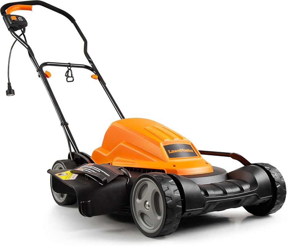 LawnMaster 19-Inch 12AMP Electric Lawn Mower ME1218X.01 for Powerful C