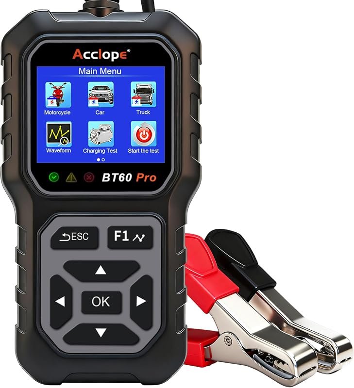 BT60 PRO 6V/12V/24V Car Battery Tester with Alternator Charging Analyz