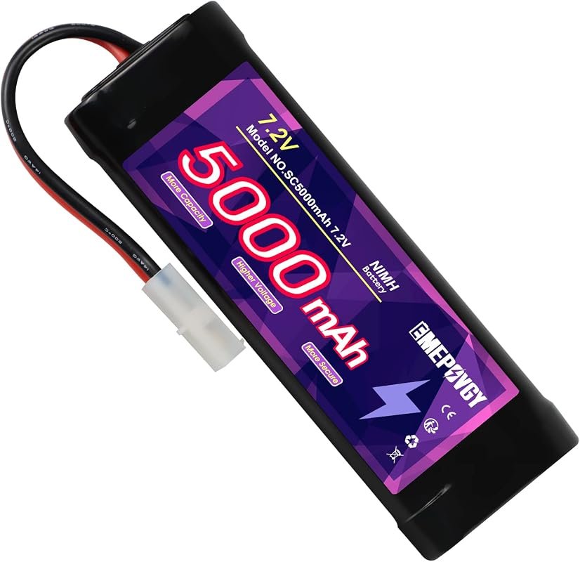 7.2V 5000mAh NiMH Rechargeable RC Battery Pack with TMY Plug, High Cap