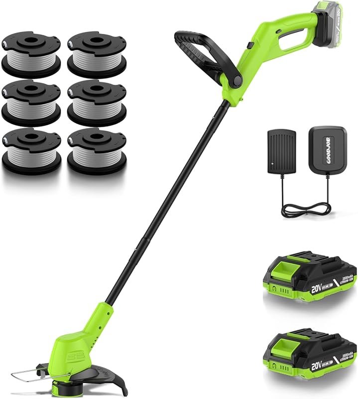 20V Cordless Weed Wacker and 12-Inch String Trimmer Set Includes Two H