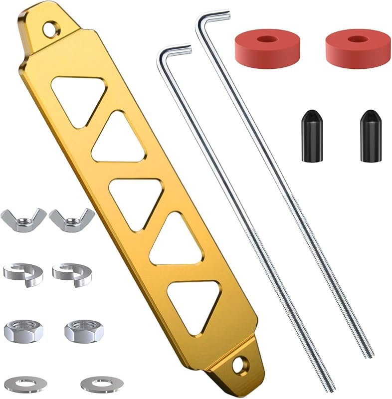 BFXM Gold Universal 8.5 Inch Aluminum Alloy Battery Tie Down Hold Down