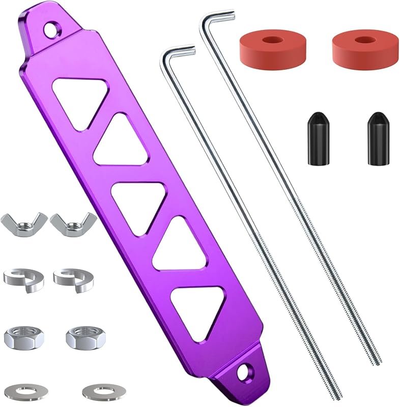 BFXM Purple Universal 8.5 Inch Aluminum Alloy Battery Tie Down Hold Do