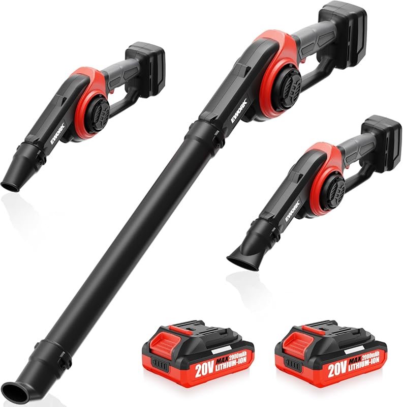 EWORK 20V Small Cordless Leaf Blower with 2x 2.0Ah Batteries, Lightwei