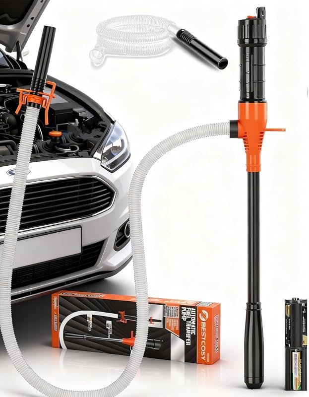 Portable Battery Powered Fuel Transfer Pump with 47-Inch Hose, Univers