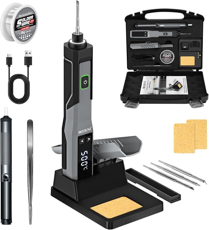 14-in-1 Cordless Soldering Iron Kit, 3200mAh USB Rechargeable, 5s Fast