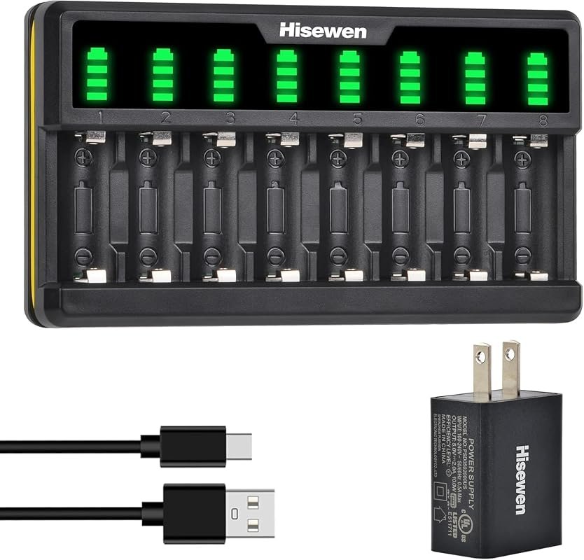 Arlo 8-Bay Smart Rapid Battery Charger with Wall Plug for Arlo Wireles