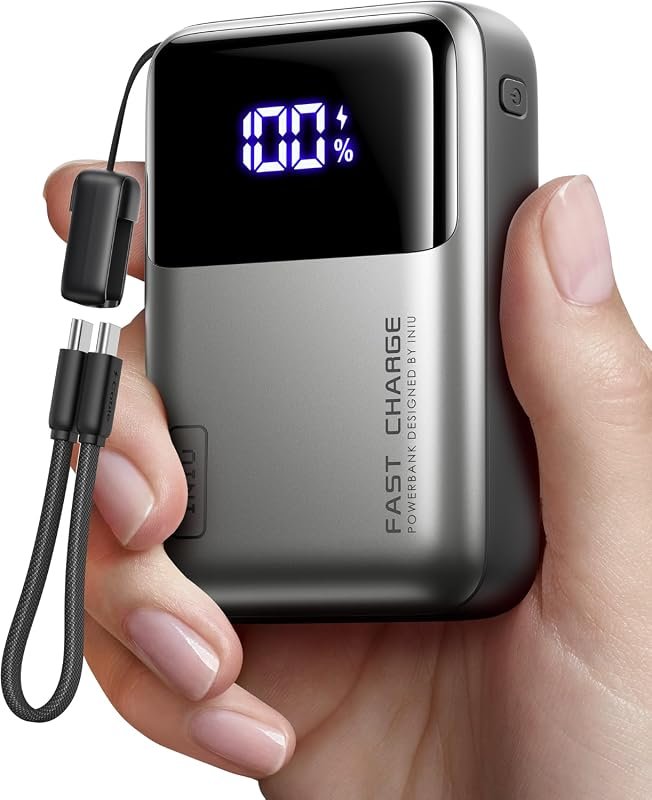 INIU 20000mAh Laptop Power Bank, 65W Fast Charging Portable Battery Pa