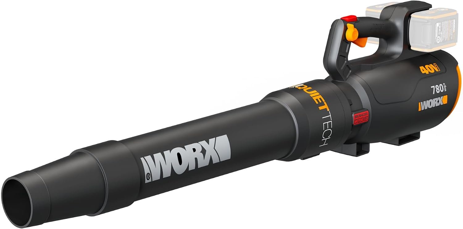 Worx WG582.9 40V Brushless Cordless Leaf Blower, High-Performance 780C