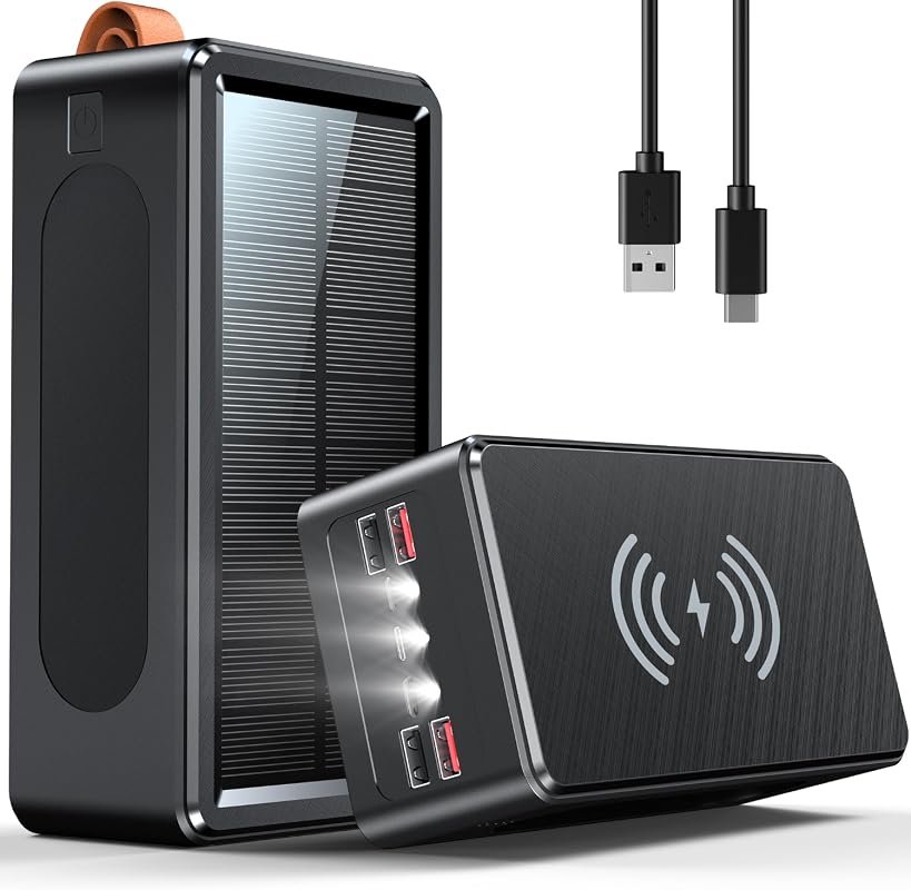 80000mAh High Capacity Fast Charging Solar Power Bank with Wireless Ch