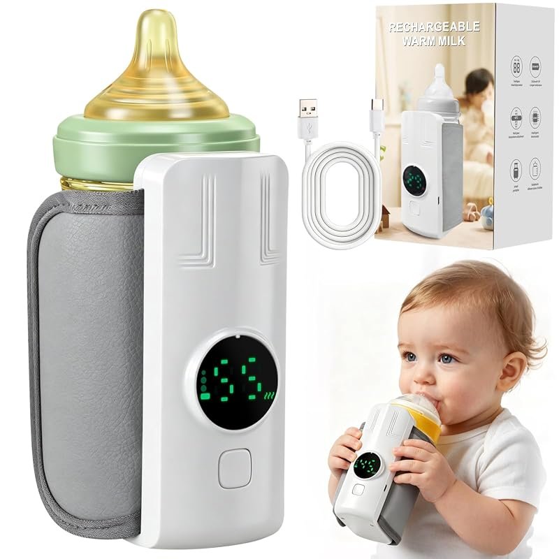 Portable Battery-Powered Baby Bottle Warmer, Travel-Friendly Milk Warm