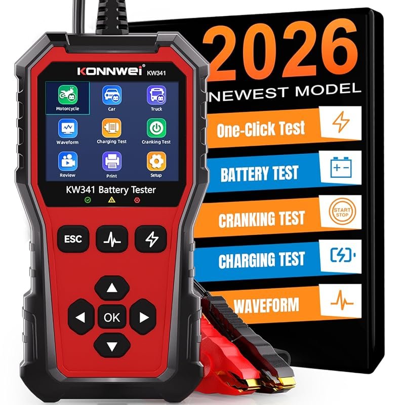 KONNWEI KW341 6V/12V/24V Automotive Battery Load Tester for Cars Truck