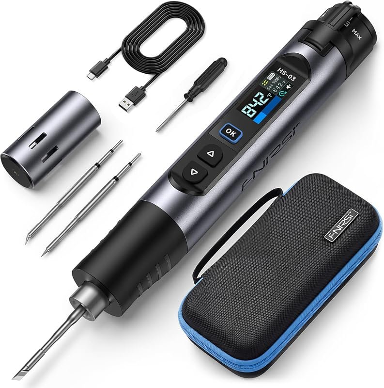 FNIRSI HS-03 Cordless Soldering Iron, 2600mAh Battery, 3s Fast Heat, A