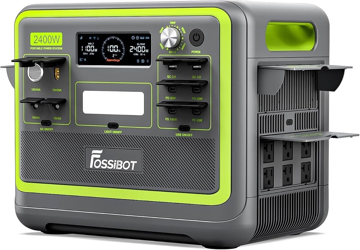 FOSSIBOT F2400 Portable Power Station 2048Wh LiFePO4 Solar Generator w