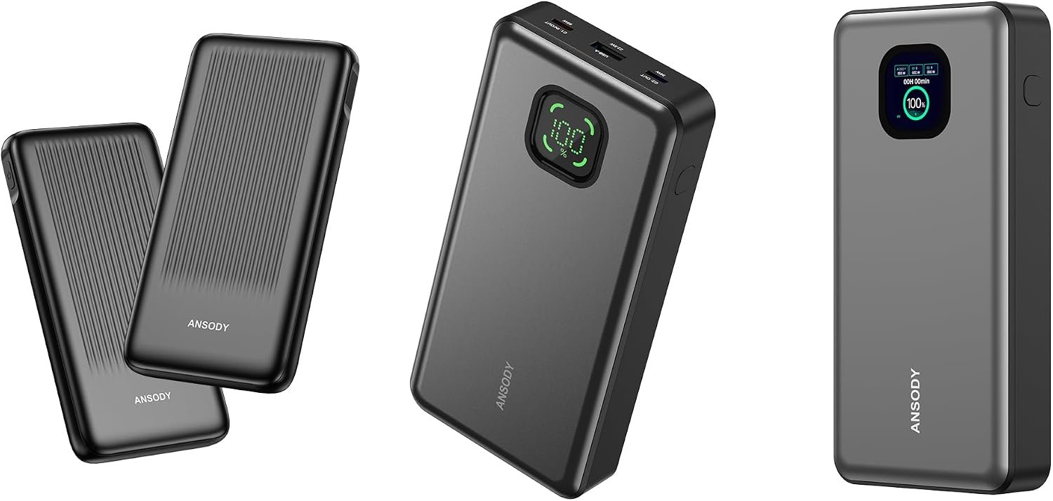 65W and 140W Laptop Power Bank Bundle, High-Capacity 25000mAh Fast Cha