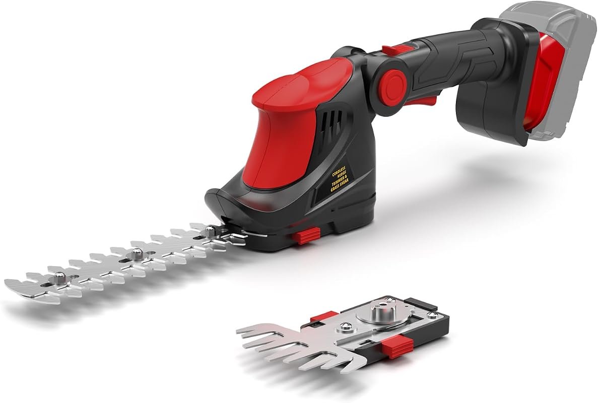 Cordless Hedge Trimmer for Milwaukee 18V Battery, 2-in-1 Electric Gras