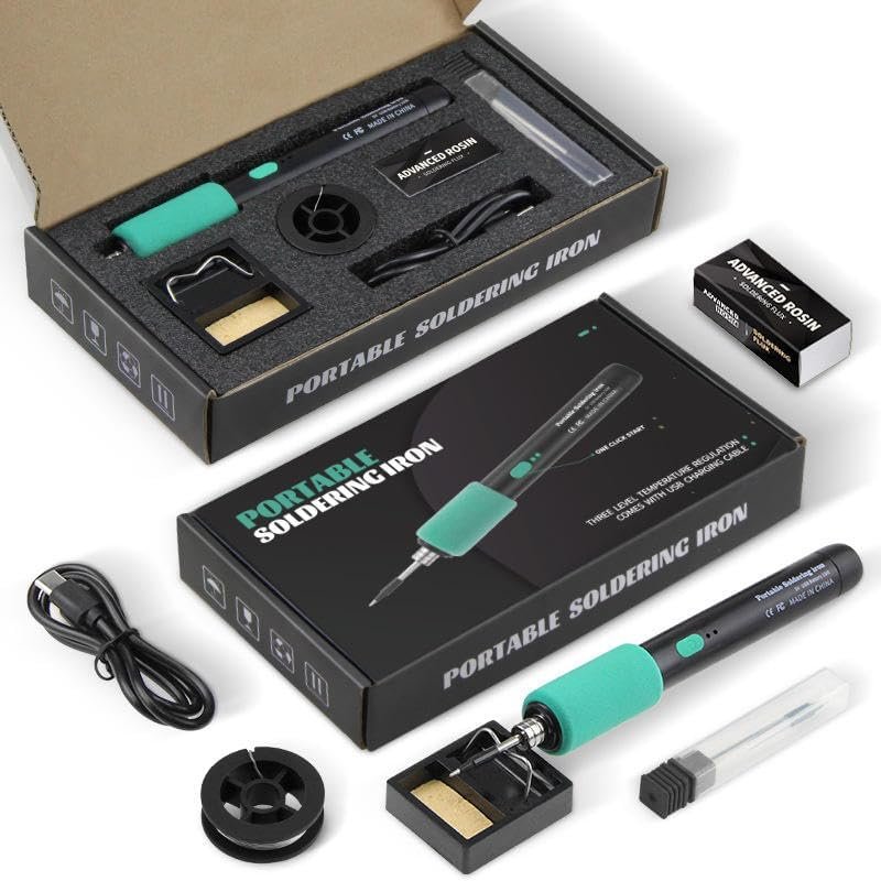 Portable Cordless Soldering Iron Kit, 3s Fast Heating, 3-Level Adjusta