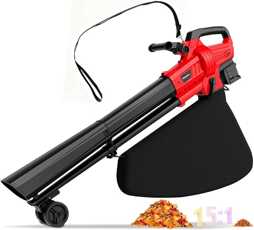 3-in-1 Cordless Leaf Vacuum and Mulcher with Collection Bag Compatible