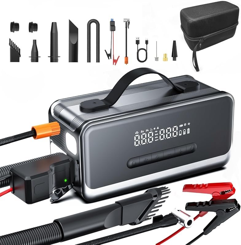 Portable Car Jump Starter Air Compressor