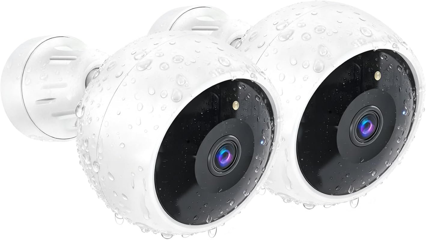 2K Wireless Outdoor Security Camera for Home Monitoring with Motion De