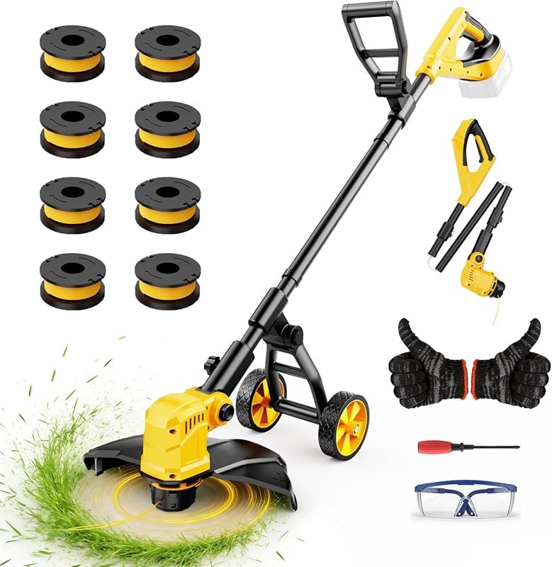 Cordless String Trimmer and Lawn Edger for Dewalt 20V Battery, 14-Inch