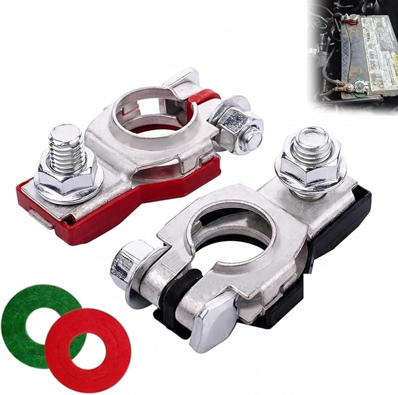Heavy-Duty Car Battery Terminal Clamps, Positive and Negative Connecto