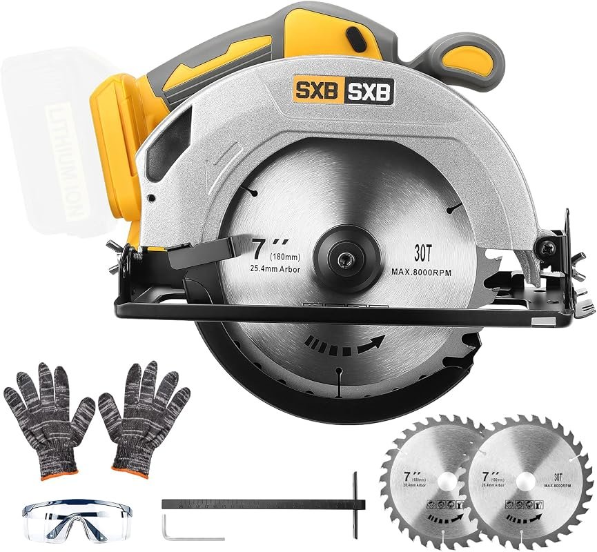 20V Max Brushless 7-Inch Cordless Circular Saw for DeWalt Batteries wi